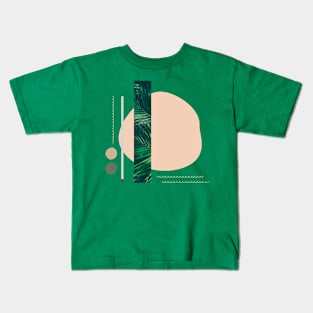 Green abstract palms geometric Kids T-Shirt